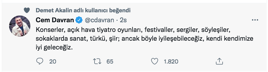 cem davran dan dikkat ceken konser paylasimi